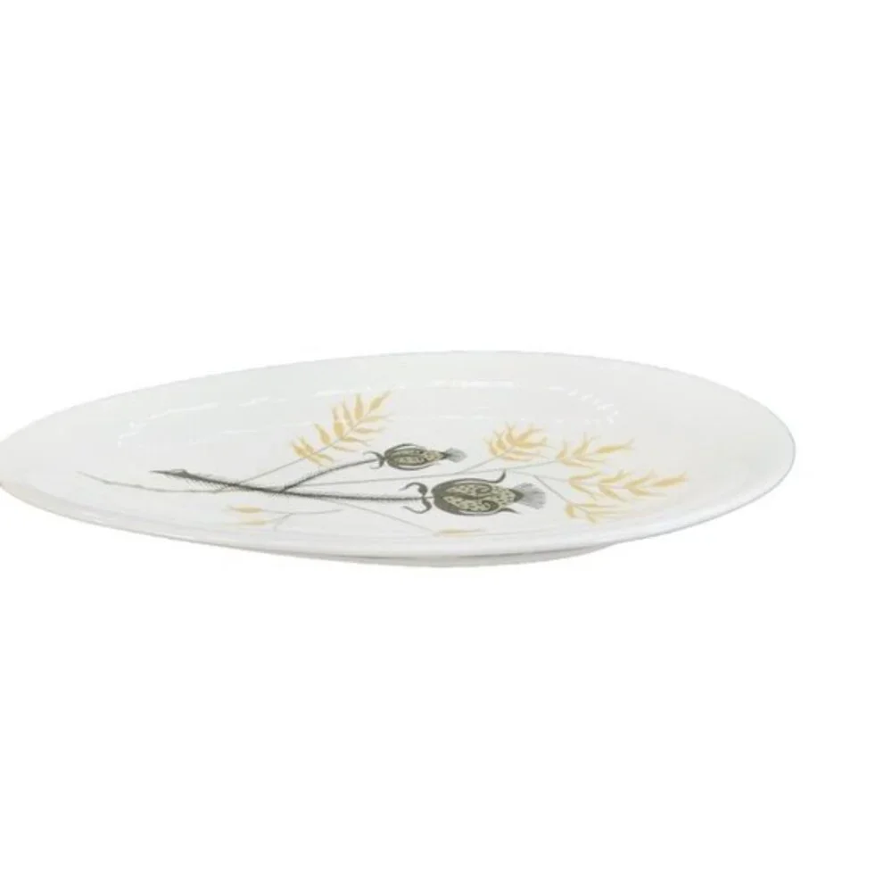 1940s Fascination Highland Long Serving Dish Plate Quintessential MCM Signed VTG